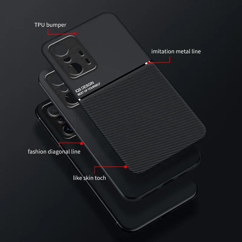 Custodia in pelle magnetica di lusso per Xiaomi Mi 11T 13T 12T Mi11T Mi13T Mi12t 11TPro 12TPro 13TPro Piastra metallica incorporata Copertura completa su