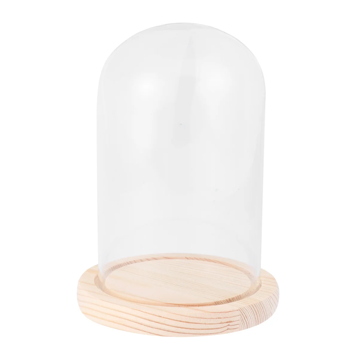 

9X15Cm Eternal Flower Glass Dome Transparent Cover For Diy Craft Wooden Base Antislip Bottom Glass Dome Cover Storage