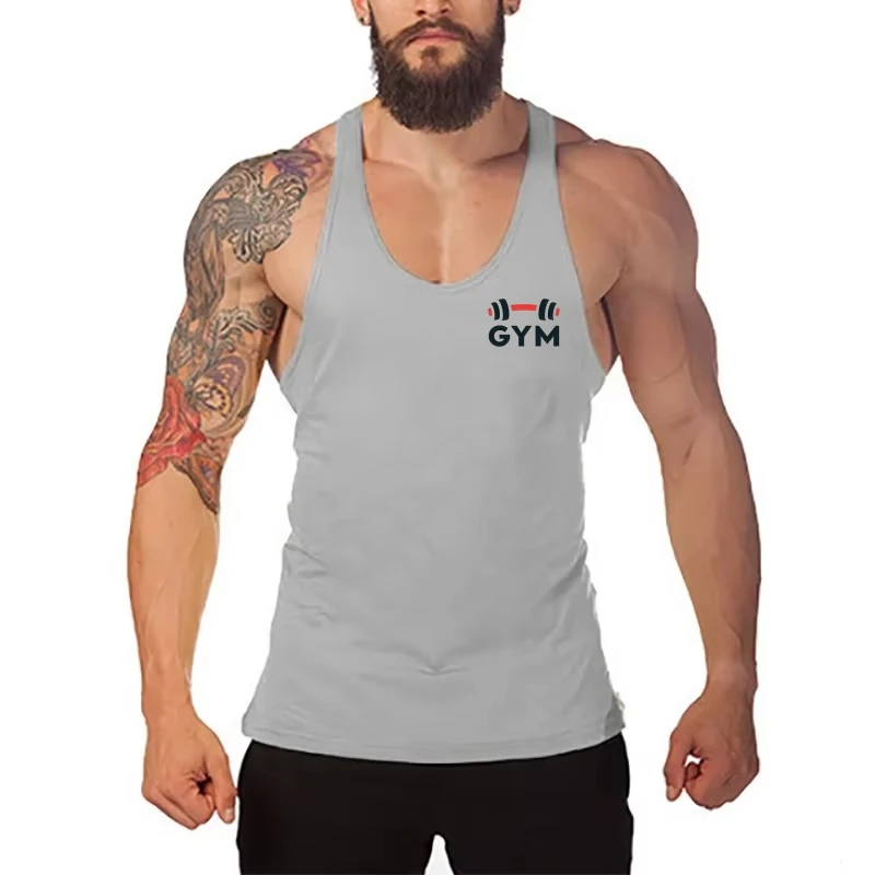 Muscle Guys – débardeur d'entraînement sans manches pour hommes, gilet en coton à dos en Y, pour effectuer de musculation, entraînement de gymnastique, athlétique, Fitness, vêtements de sport