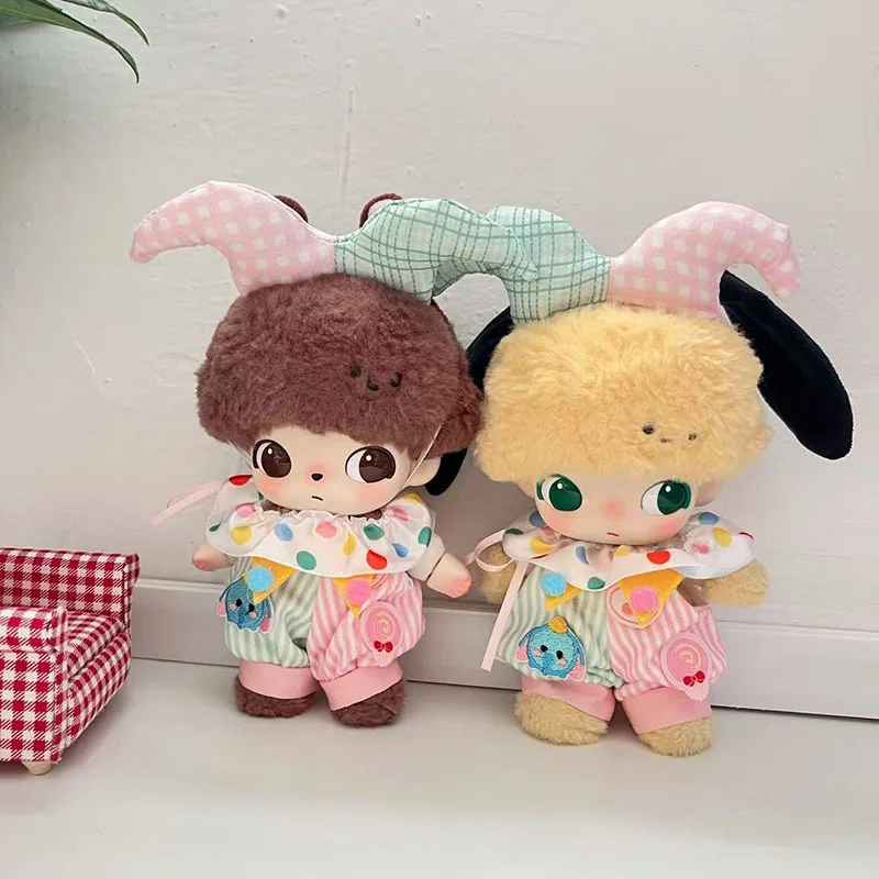 

Одежда для 15/17 см 1-го 3-го поколения Labubu, свежий зеленый, белый клетчатый комбинезон с бантом, обувь принцессы, аксессуары для милого наряда