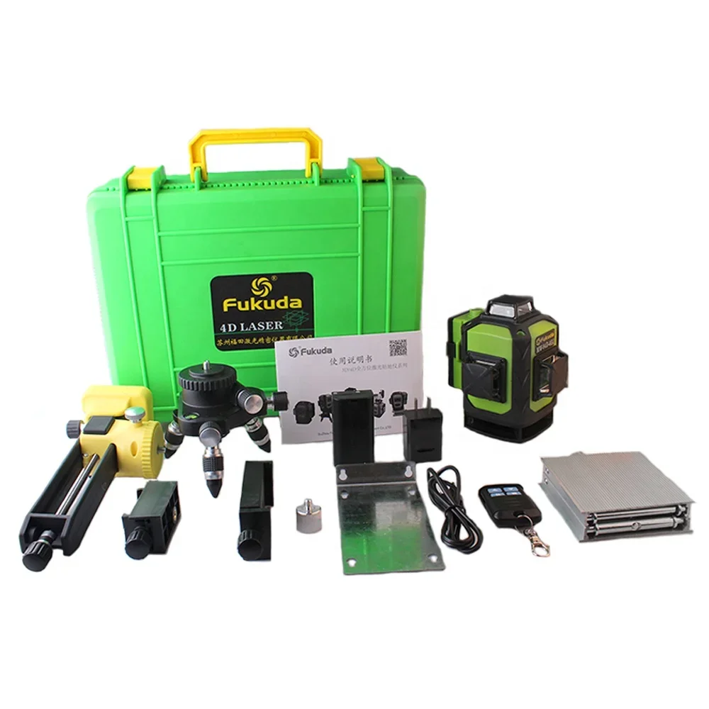 Good quality 4D Green Self-Leveling 360 degree Horizontal&Vertical 16 lines laser level 4d/Fukuda 4D laser level