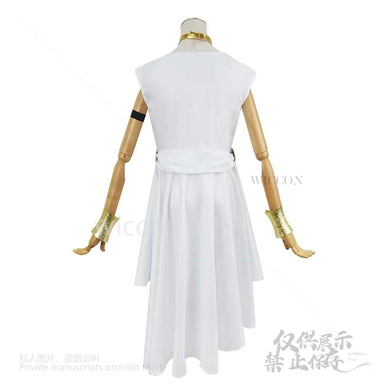 Anime Frieren: Beyond Journey's Cosplay End Costume Flamme White Dress Wigs Female Necklace Halloween Roleplay Party Customized