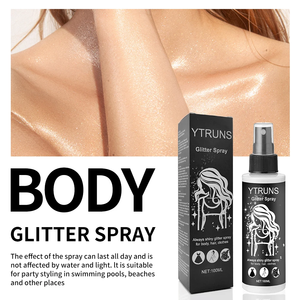 100ml high gloss glitter spray, can be used for body/hair/clothes