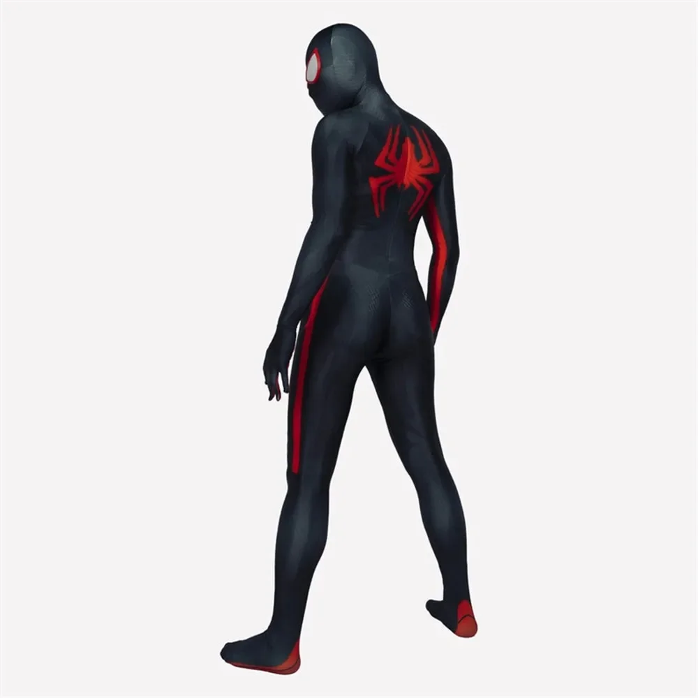 Uomini Halloween Miles Morales attraverso il Costume Cosplay Spiderverse vestito Spiderman tuta Zentai adulti bambini tute da festa