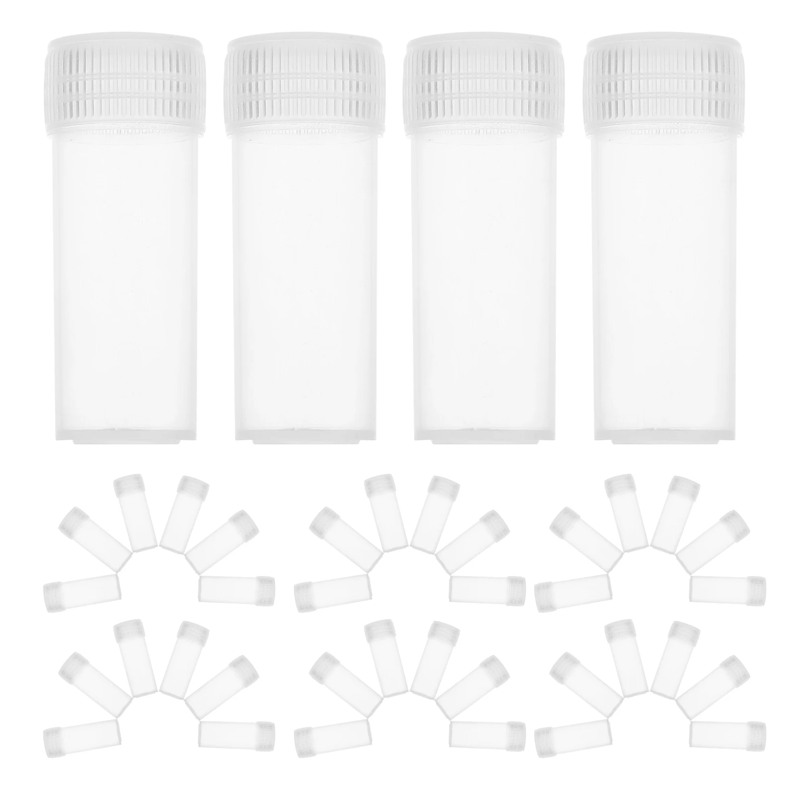 

100 Pcs Sample Container Bottle Lab Containers Mini Vials Plastic with Caps Clear Test Tube Bottles Small