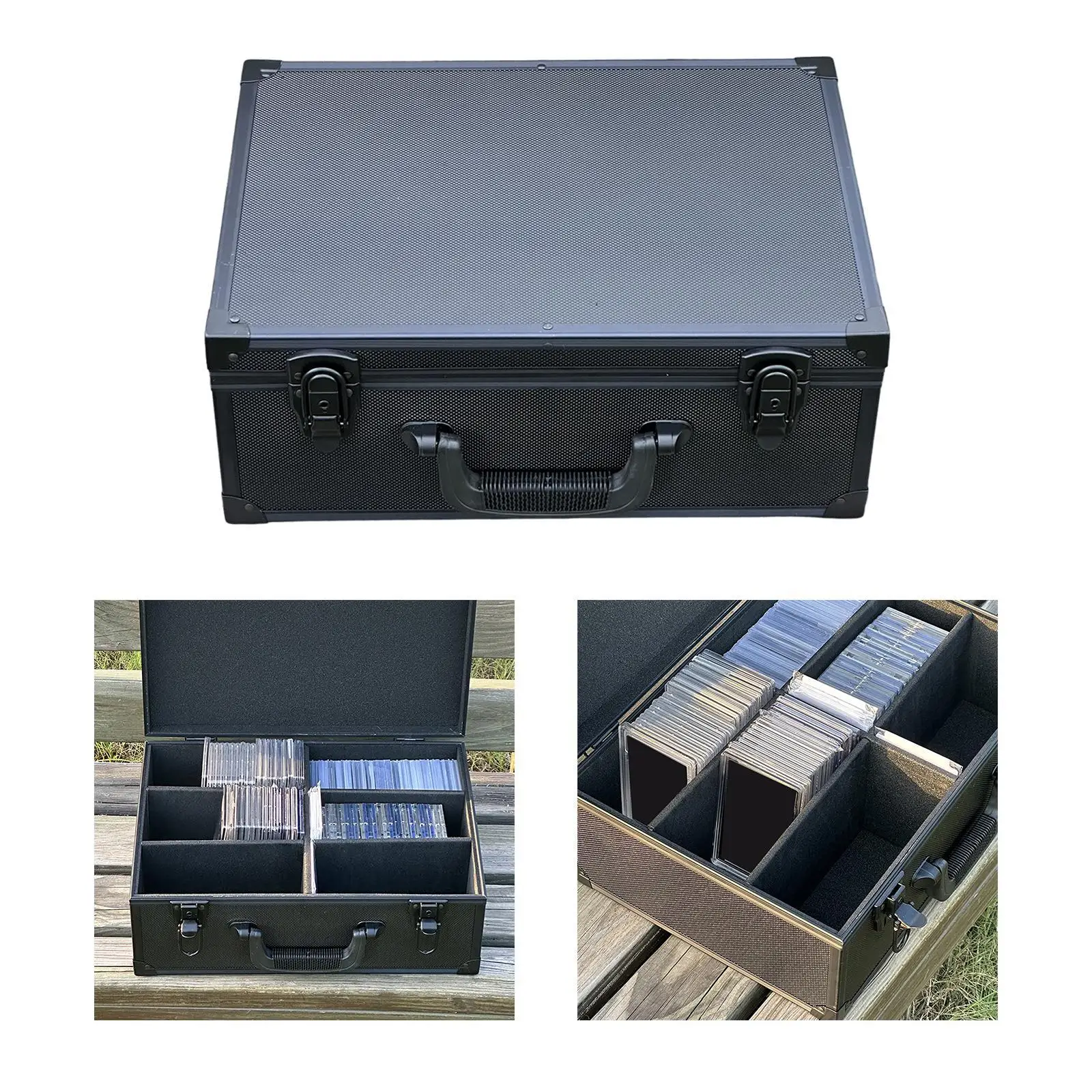 Card Collection Box, Lockable Carrying Case Collectible Game Card Box,