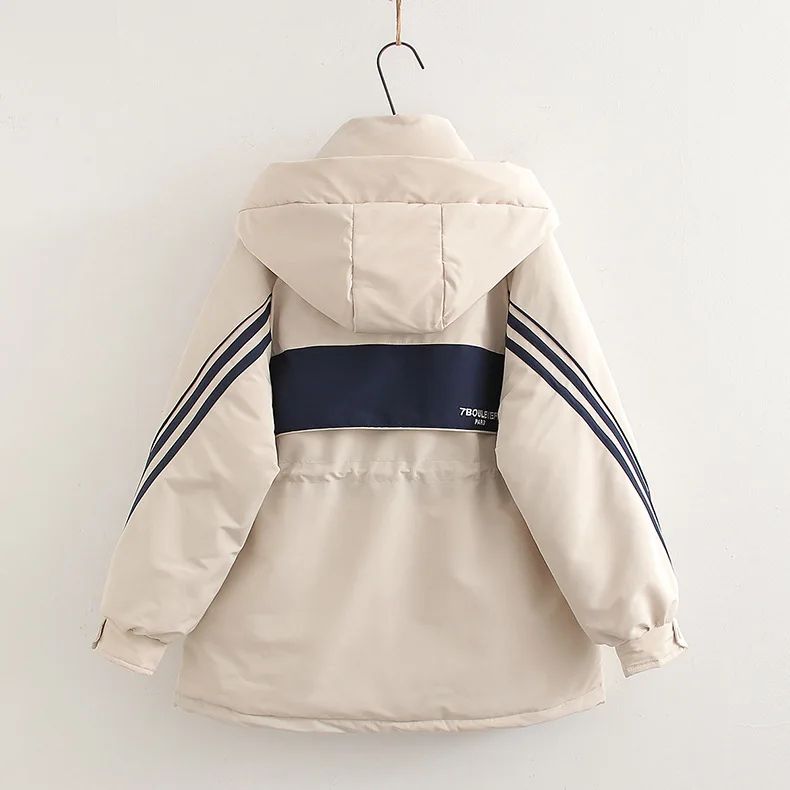 [즉시 배송] 고품질 여성 겨울 두꺼운 따뜻한 면 재킷 여성 파카 허리 조임 깃털 면 숏 재킷