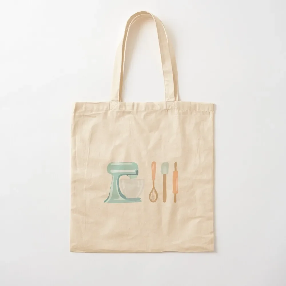 

Hobby Illustrations: Pastel Baking Utensils Tote Bag shopping bag custom canvas bag large tote