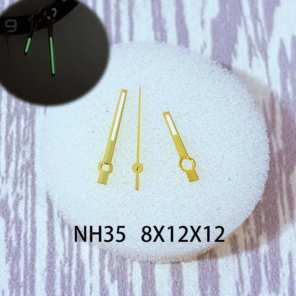 Suitable for R Modified Watch Accessories Pointer Green Luminous Hands Gold Silver Second Hand Suitable for NH35/36 Movement