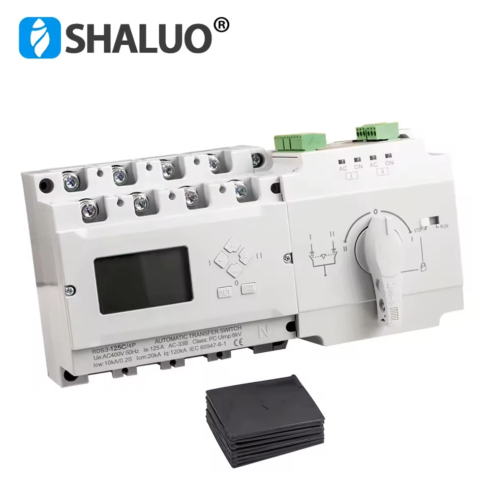 C/D Type SHALUO 63A 100A 125A ATS Generator Dual Power Automatic Transfer Switch with Control Panel Circuit Breaker