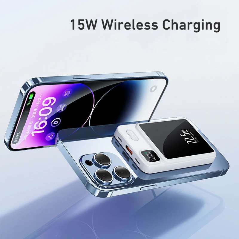 20000mAh Magnetic Qi Wireless Charger Power Bank for iPhone 13 14 15 pro max Samsung Huawei Xiaomi 22.5W Fast Charging Powerbank