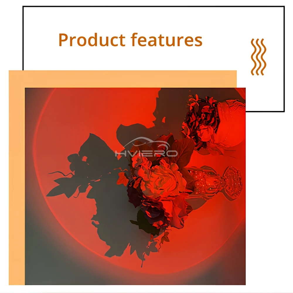 Lámpara Led de puesta de sol con interfaz UAB, proyector de fondo de neón de arcoíris, decoración de habitación, red de ambiente, luz Flexible colorida roja, 1 Uds.