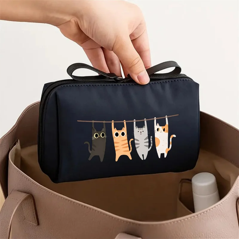 Charming Travel Toiletry Bag Women Compact Zippered Cosmetics Organizer Portable Makeup Storage Bag Luggage Travel Accessories