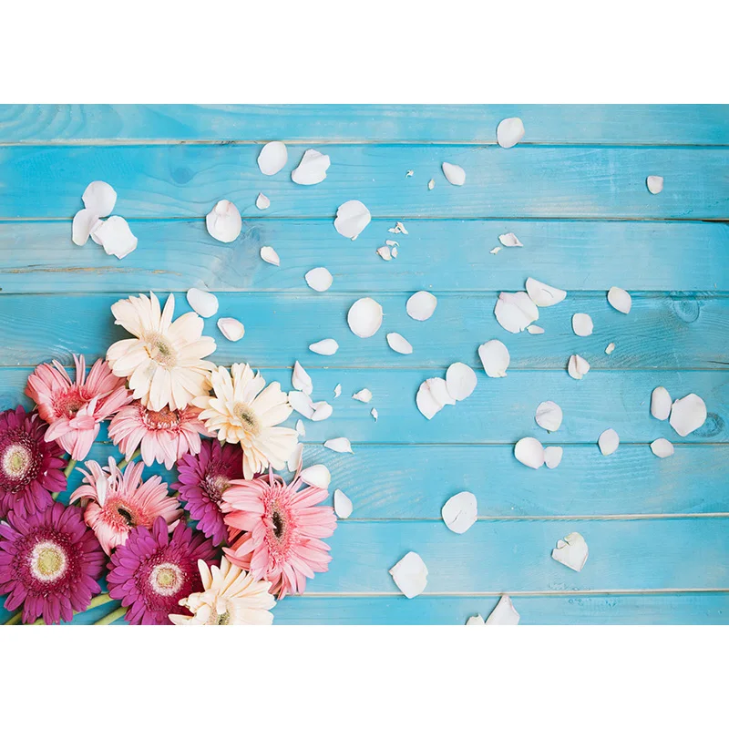 خلفيات للتصوير الفوتوغرافي من القماش الفني ، ألواح زهور وخشب موضوع ، خلفية استوديو الصور ،