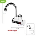 Heater 220V Kitchen Faucet Tankless Instant Heating  Tap Flowing Heated Mixer Digital Display