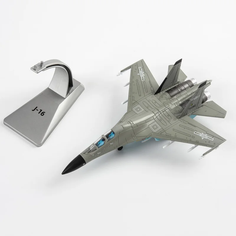 1:100 Scale J-16 Two-seat Fighter Military Alloy Die Casting Aircraft Simulates The Static Militarized Combat Aeroplane Model