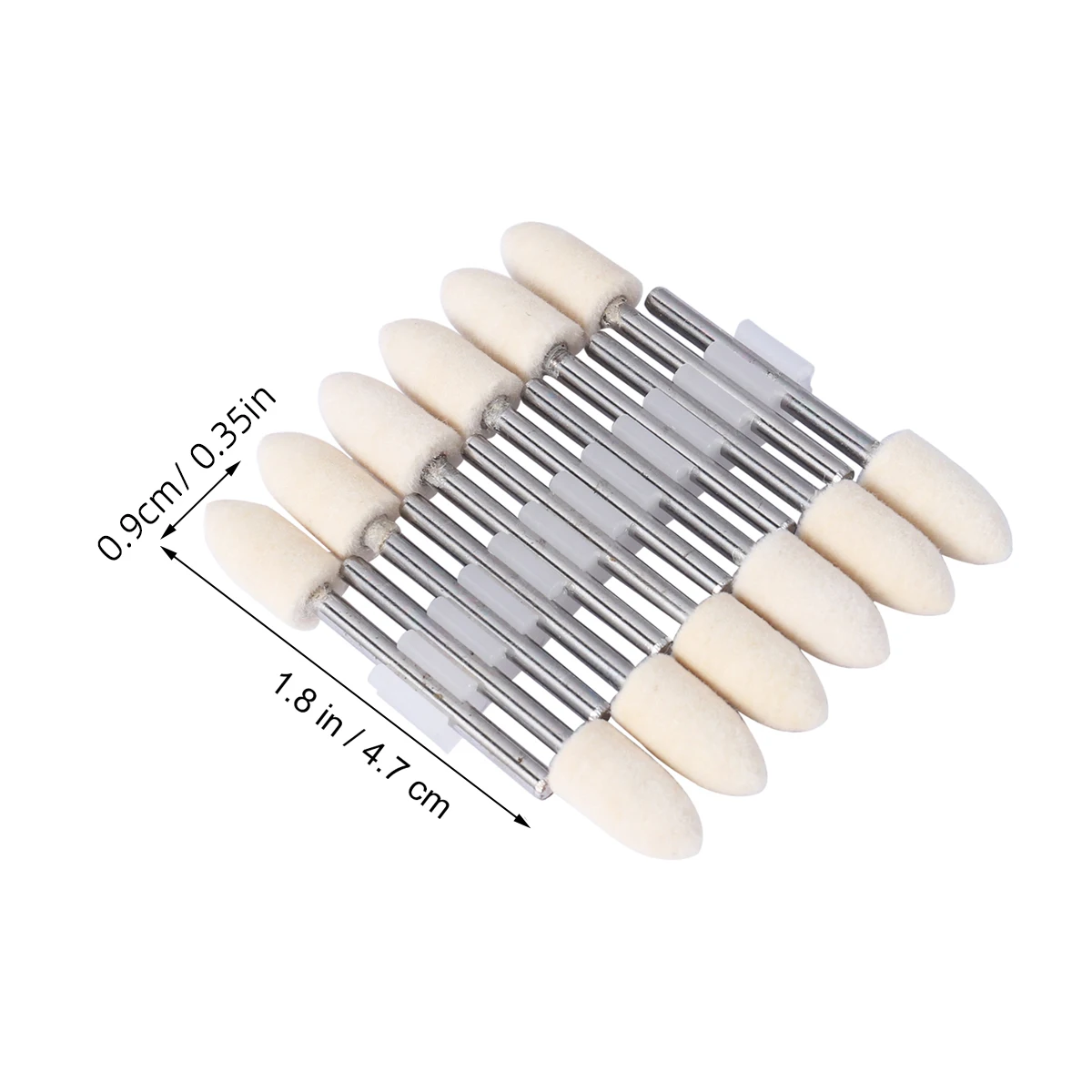

12Pcs Mandrel Mounted White Conical Felt Point Abrasive Heads Polishing Tool for Jade Grinding Tools