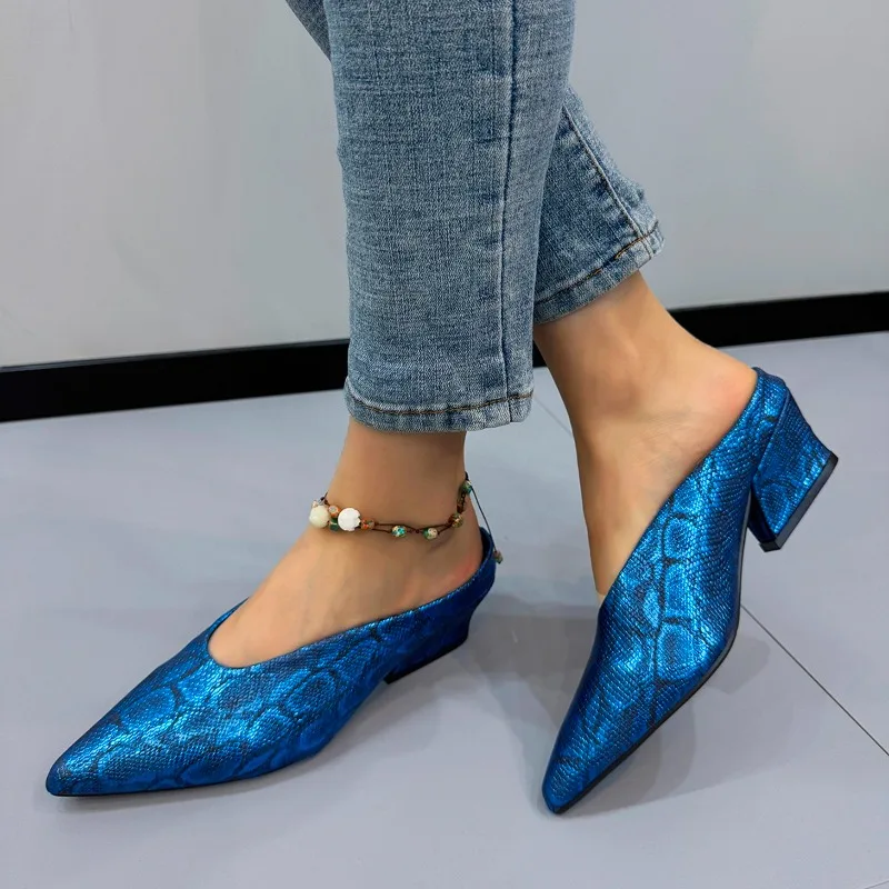 

New Pointed Toe Women's Slipers Thin High Heels Slipers Female Casual Party Outdoor Slingbacks Shoes for Women Zapatos Mujer