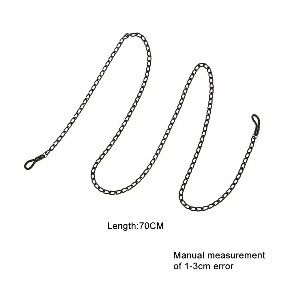 ブラックメタル眼鏡ストラップ、メガネネックレス、アイウェアアクセサリー、ファッション