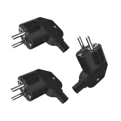 EU Plug Masculino Tomadas de Substituição, Tomada Elétrica, Cabo de Extensão, Substituível, Schuko, 4,8 milímetros, 250V, 16A, IP44, 3Pcs