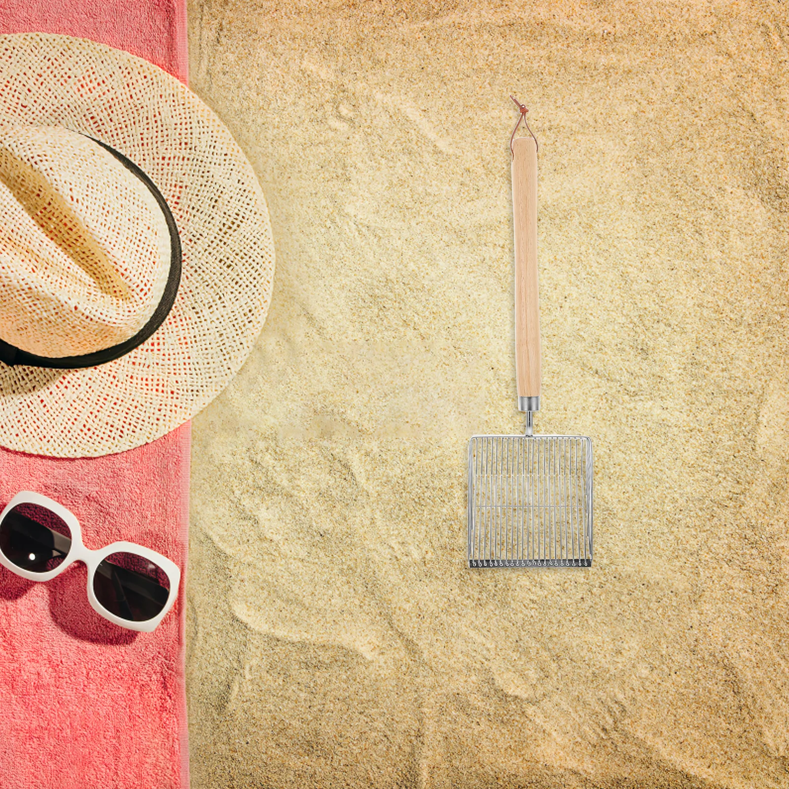 

Sand Sifter Shovel Stainless Steel Long Handle Beach For Kids Shell Collecting Sand Digging Tools Portable Seaside Play