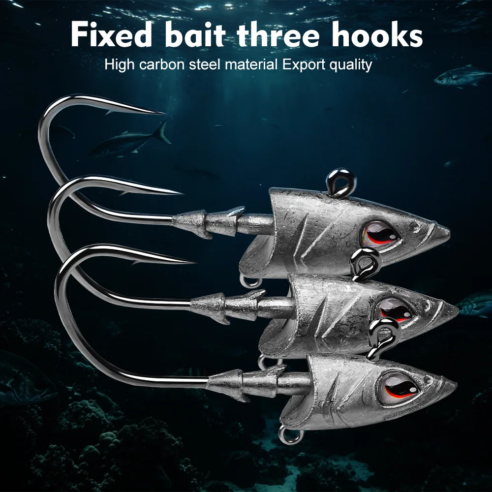 Billings 3D Eyes Jig Head 26-52g Hochkarbon-Stahl Weichköder und Jigköpfe Angelhaken für Swimbait Jig Head Angelhaken – Detail 6