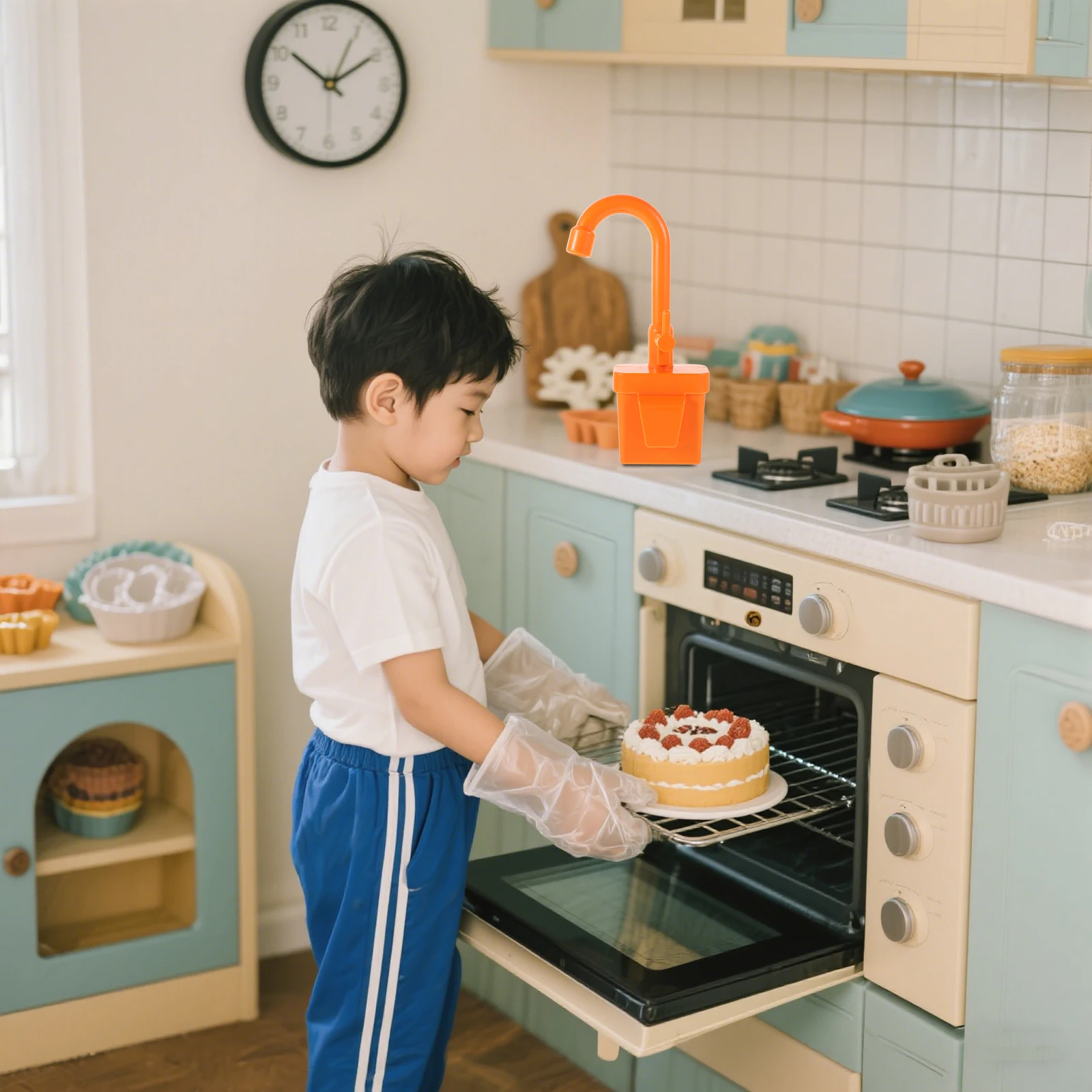 2 Stuks Simulatie Kraan Kinderen Spelen Keuken Accessoires Draaibaar Elektrisch Watercirculatiesysteem Pretend Vaatwasser Kraan