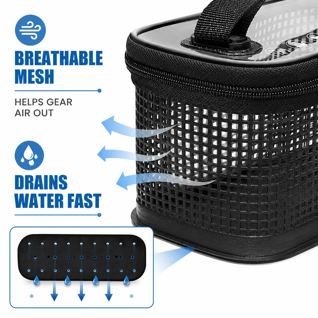Mesh Fishing Tackle Bag - Washable Offshore Jig Lure Storage Wallet & Portable Quick-Drying Pouch for Saltwater Boat Fishing