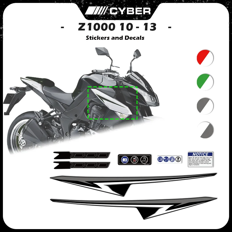 For Kawasaki Z1000/ZR1000/Ninja 1000 Motorcycle Fairing Sticker – OEM Copy Flashpoint Decal Full Stickers (2010-2013)