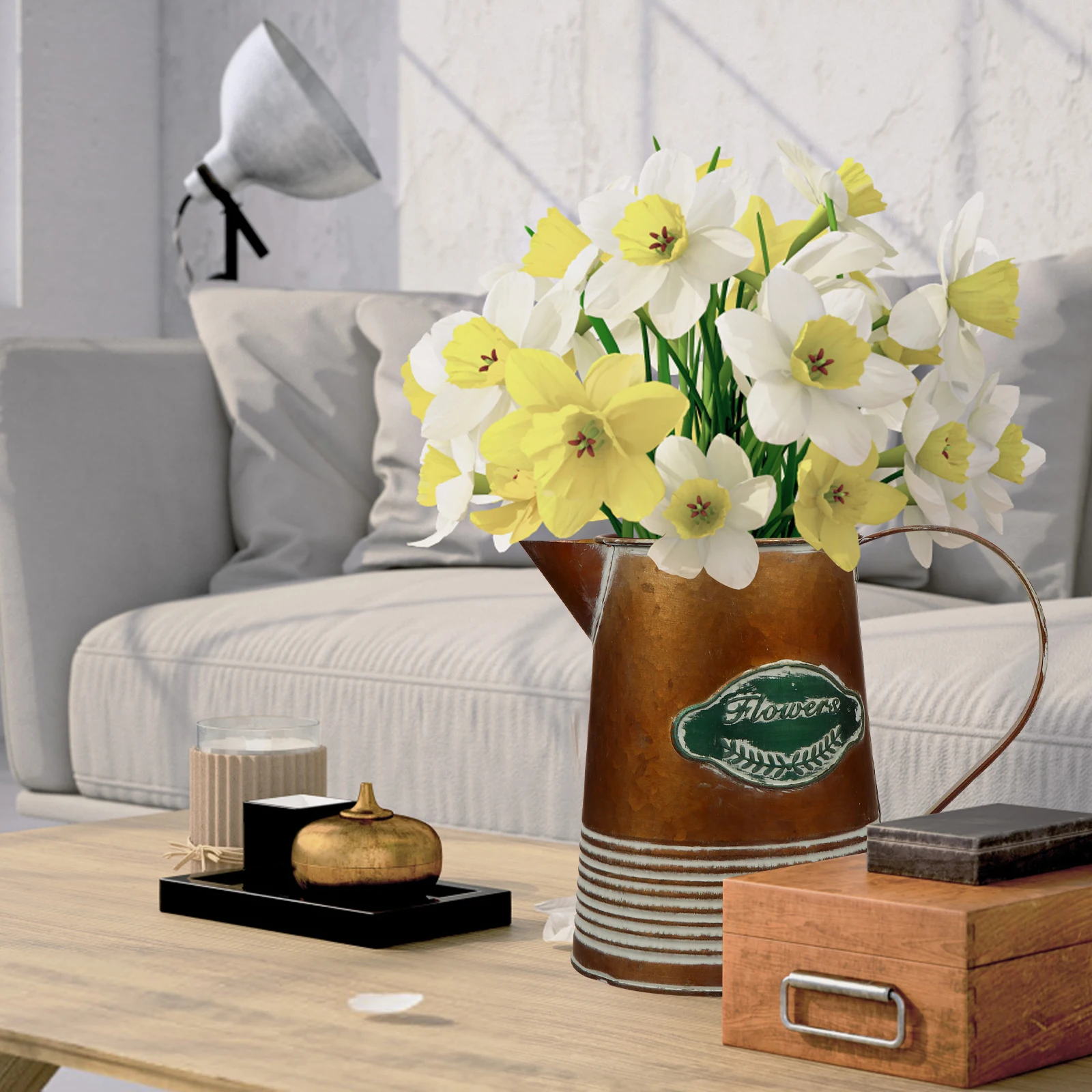 

Vintage Metal Flower Pot Retro Design Premium Quality Iron Vase Arrangement Storage Bucket Unique H Gift