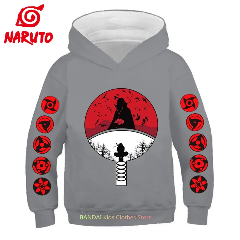 Narutos Hoodies Print Girls Sweatshirts Clothes Long Sleeve Spring Autumn Kakashi Series Hooded Tops Clothing 3-14 Years Old