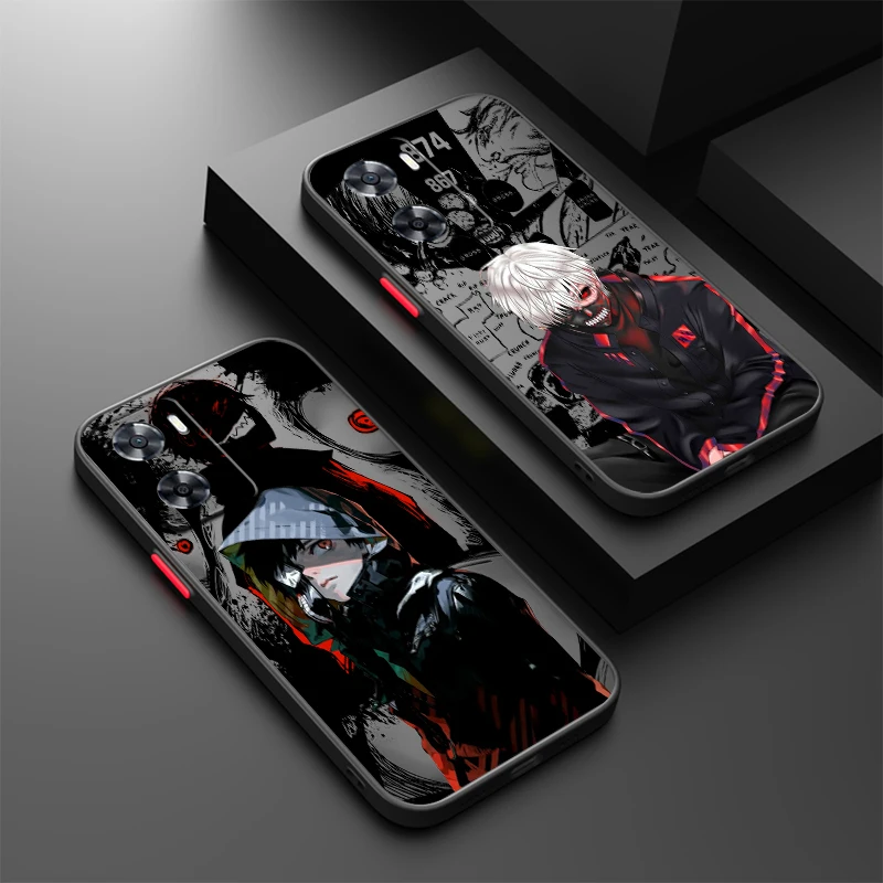 T-Tokyo G-Ghoul Anime Luxury Frosted Translucent For OPPO X5 X3 A54S A5 A94 A16 A53S A57 A74 A72 A96 A98 A78 5G Funda