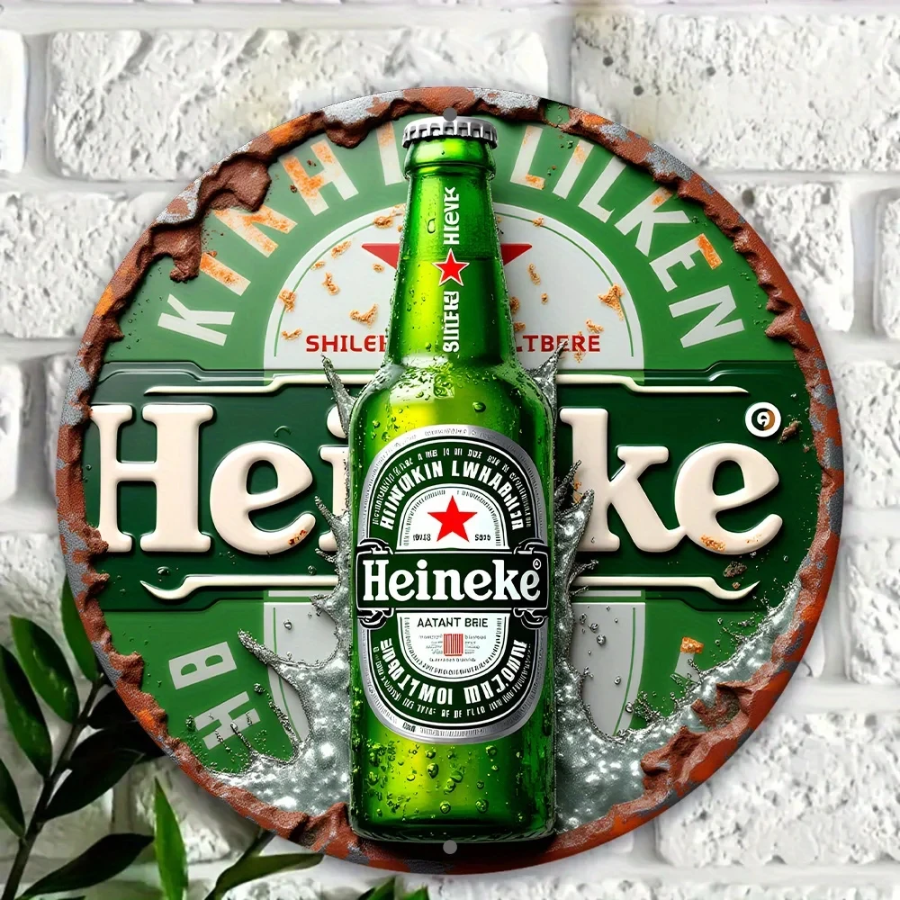 1 Aluminum Beer Bottle Sign 2D Wall Hanging Multifunctional Metal Art Suitable for Kitchen, Garden, Office, Holiday, Chinese New Year Decoration