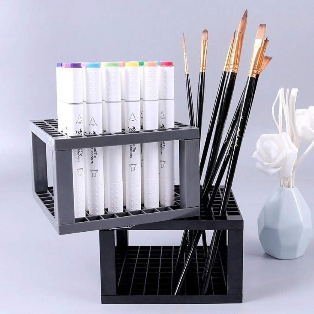 Organizer 96 Holes Paint Brush Holder Detachable Square Holds Up Storage Painting Brush Storage Artists Art