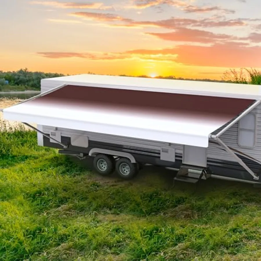 استبدال قماش مظلة Shade Pro RV للترفيه في الهواء الطلق والتخييم، فينيل متين من الدرجة الممتازة مع بدعة عنابي عكسي #1