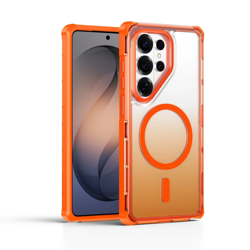 Luxury clear gradient magnetic phone case for Samsung Galaxy S26 S25 S24 S23 Ultra Plus  with Magsafe anti fall cover support
