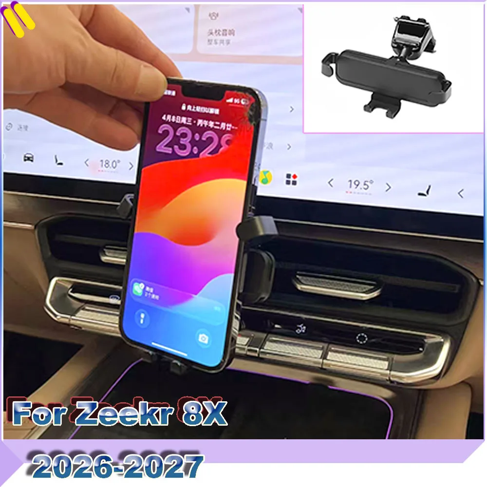 Screen Mount Magnetic Phone Holder 360 Adjustable Navigation Bracket Fit For Zeekr 8X 2026-2027 Interior Trim
