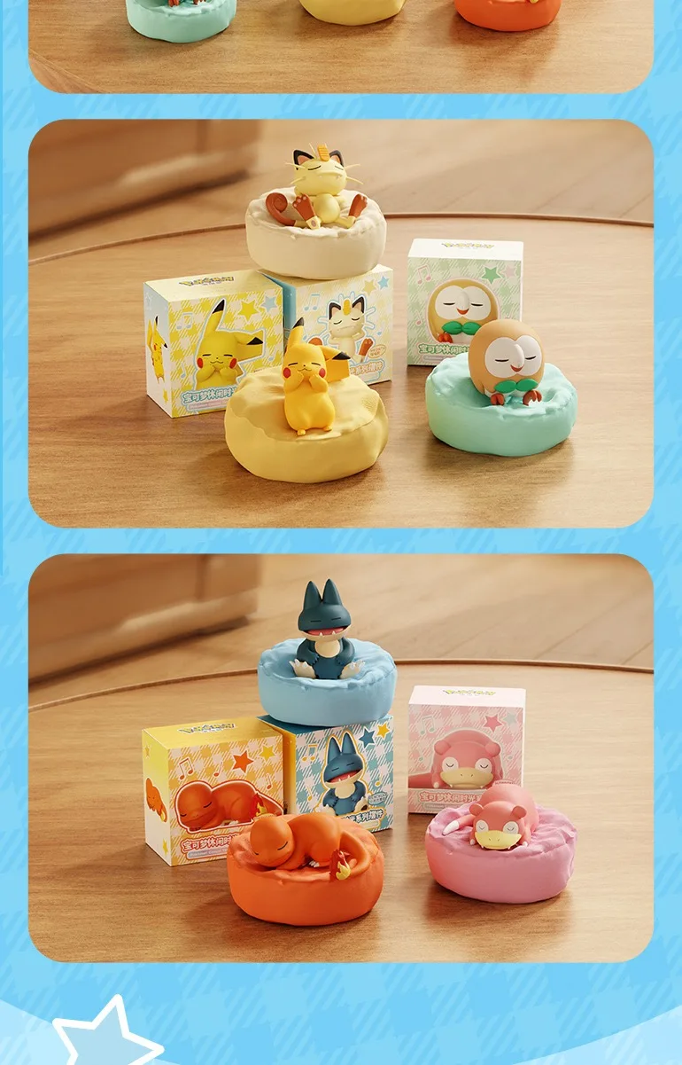 Pokemon Anime Action-figuren Freizeit Serie Schlaf Position Ornament Pikachu Mauzi Rowlet Modell Spielzeug Geburtstag Geschenk – Detail 8