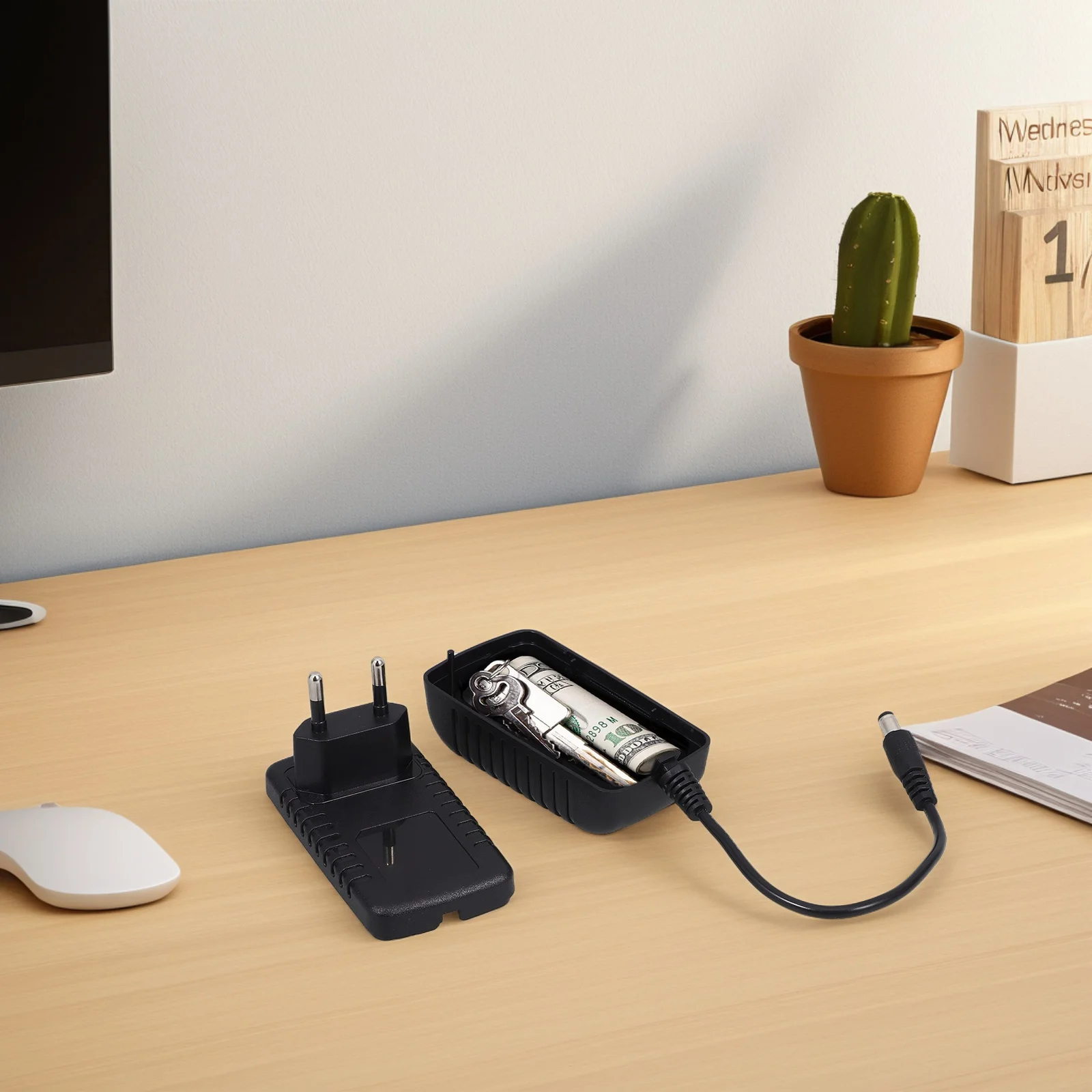 Phone Storage Compartment Realistic Hidden Safe Eu Plug Fake Cash Can Secret Compartment for Valuables Home