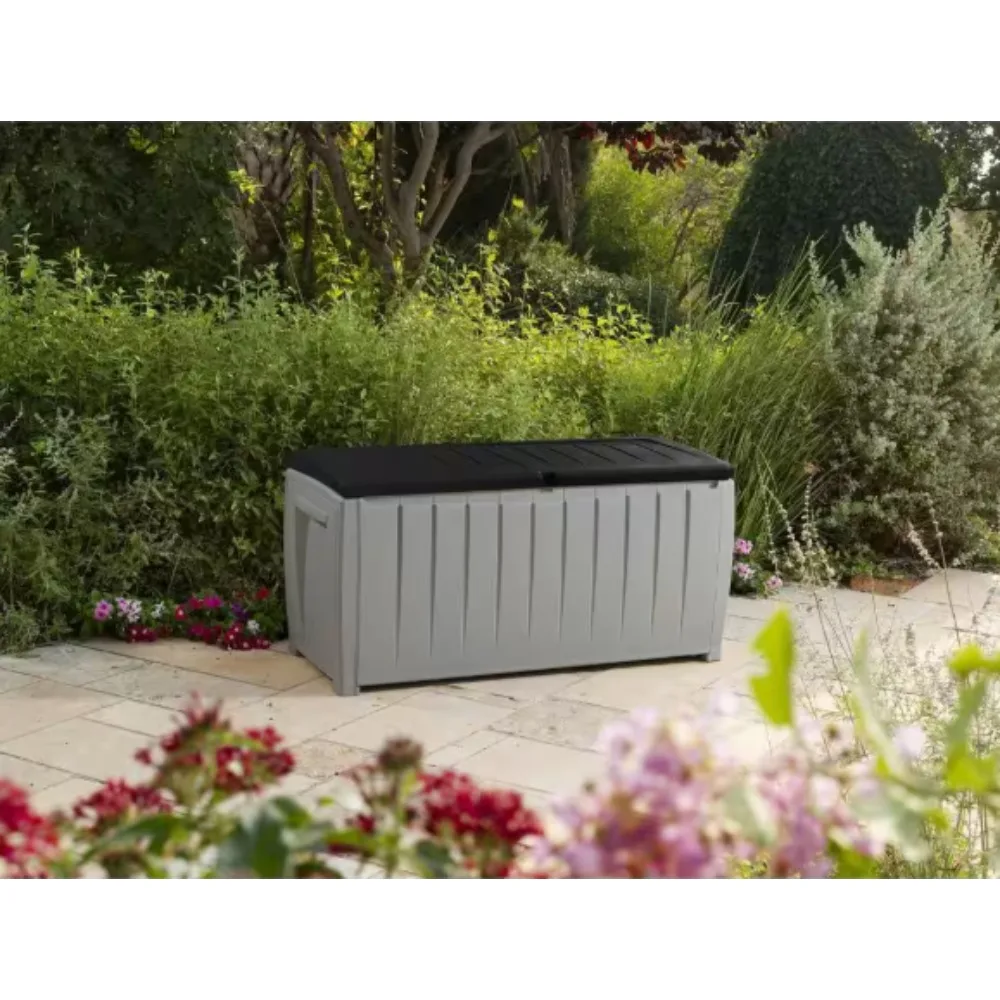 

Novel 90 gal. Durable Weatherproof Resin and Deck Box Organization and Storage for Outdoor Patio and Lawn
