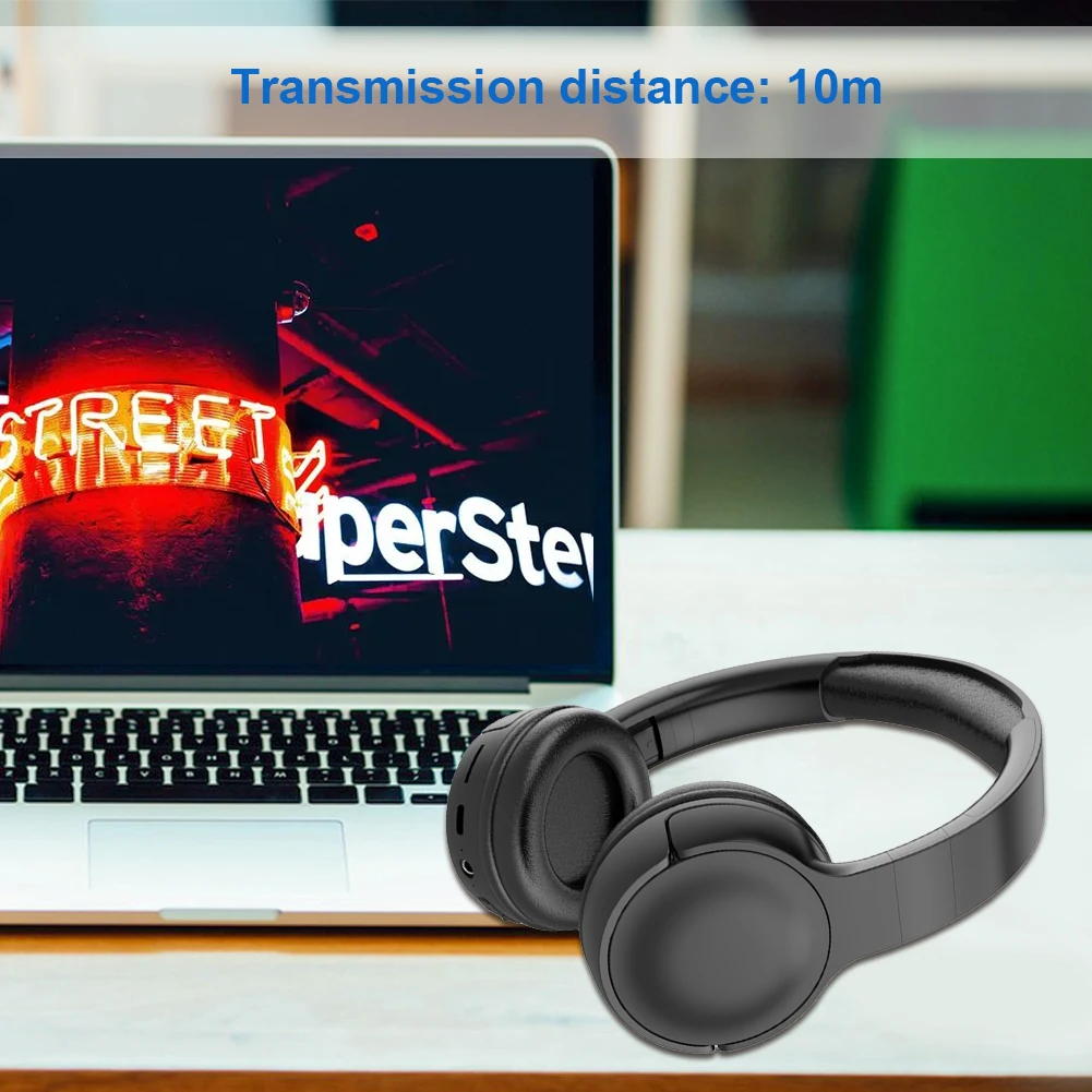 Wireless Bluetooth 5.4 Headphone Over Ear Sports Headphones Deep Bass Stereo Sound Headset 10H Playtime Noise Cancelling Headset