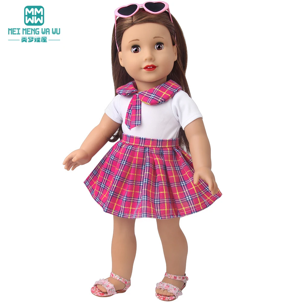 Puppe Kleidung Fit 45cm Spielzeug Amerikanische Puppe Mode Cartoon Gaze Kleid Hemd Hosen Schuhe Mädchen Geschenke – Detail 13