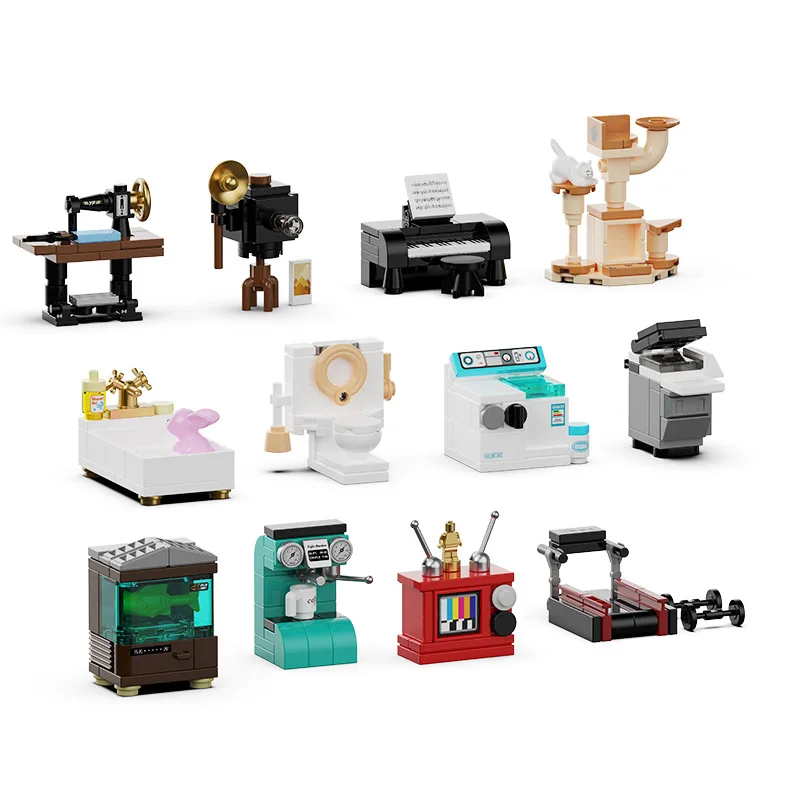 Mini casa de bloques de construcción, juguete de decoración de escritorio, modelo de montaje para niños, regalo creativo DIY, tallo educativo divertido