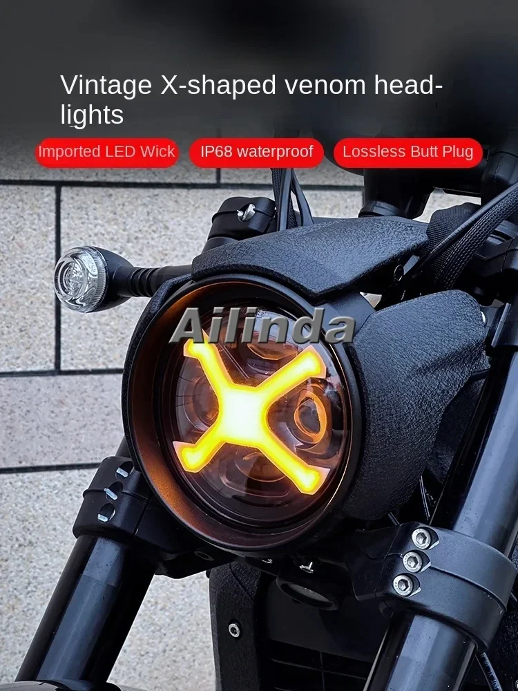 Suitable for Napoleon Gingela 450 Black Flag Greystone 250/300 Modified Vintage X Light Venom Round Light Headlight Accessories