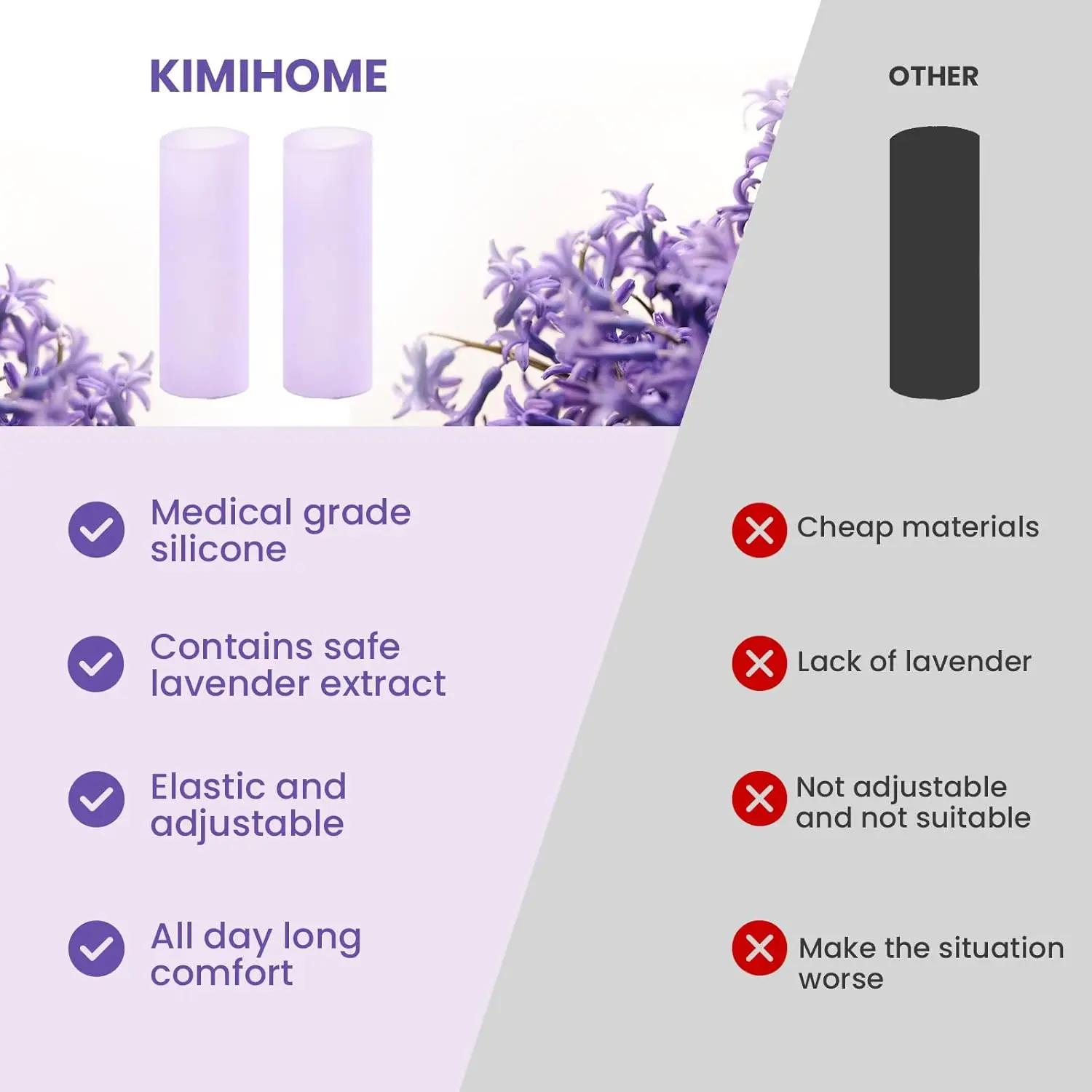 2Pcs Gel Toe Separator Finger Protector Silicone Toe Cushion Tubes Sleeves for Bunion Corns Blisters Calluses Foot Care Tool