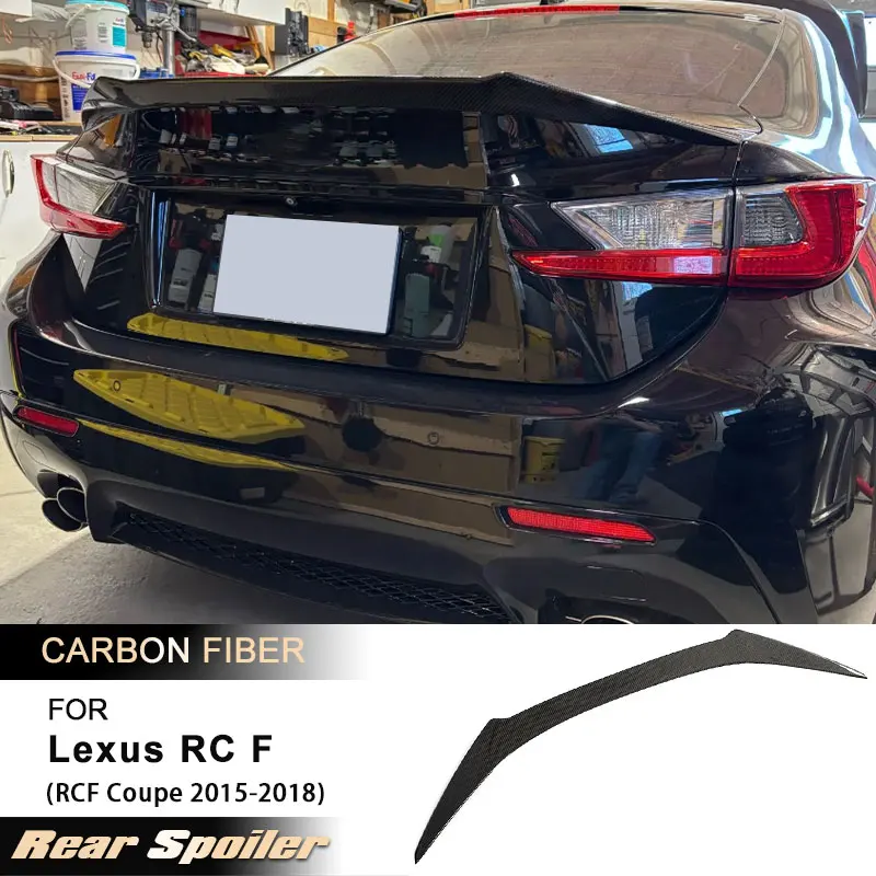 

Car Rear Trunk Spoiler Wings for Lexus RC F RCF Coupe 2015-2018 Racing Rear Spoiler Boot Wing Lip Body Kit Full Carbon Fiber