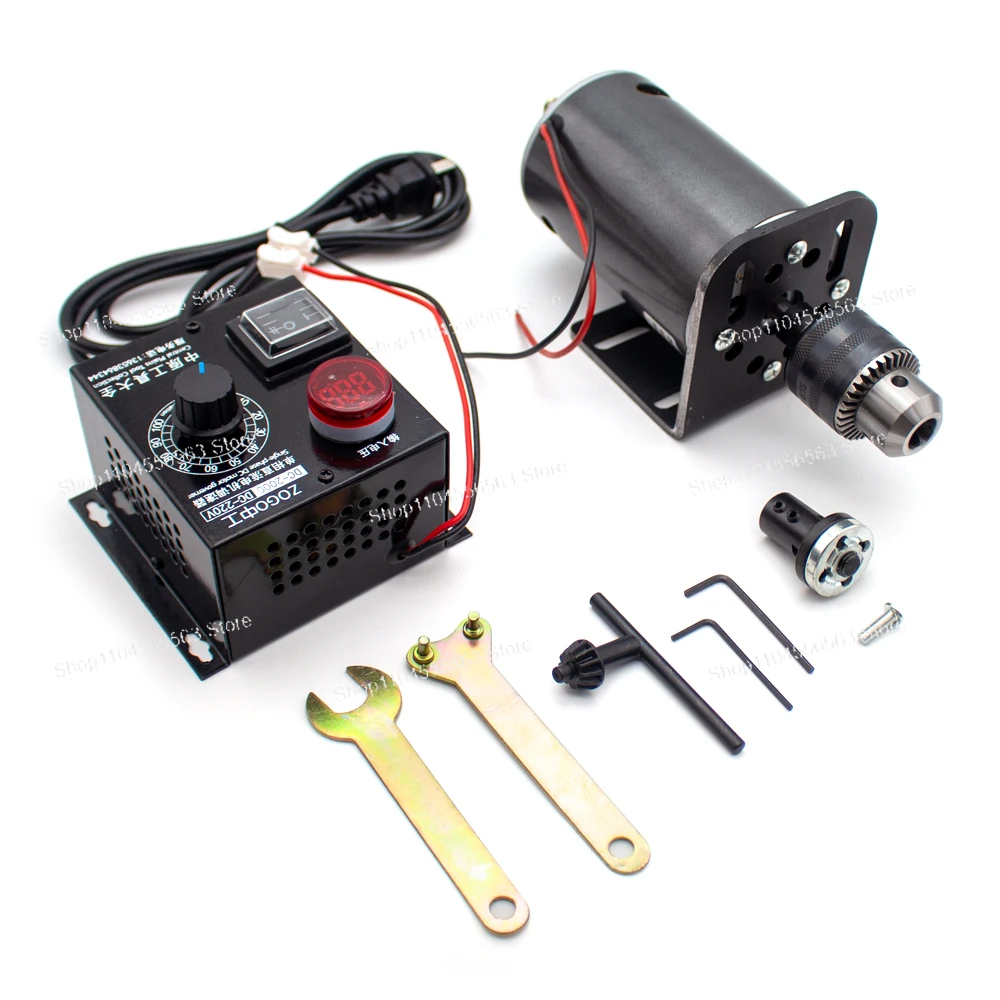 

"680W 7000RPM Variable Speed Benchtop Drill – DC Dual Shaft with 220V Governor, B16 Collet & Motor Bracket"