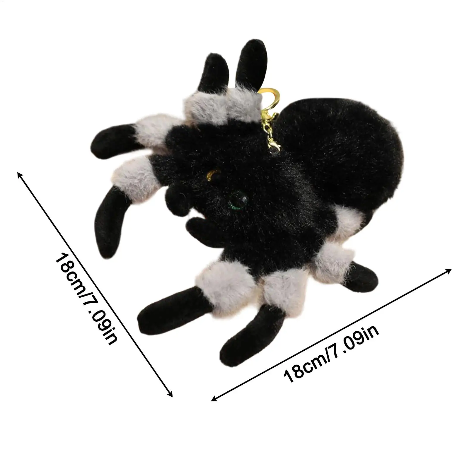 Porte-clés en peluche araignée mignon, accessoire de poupée douce et drôle pour sac à dos, bagages, collier pour animaux de compagnie, cadeau de noël pour enfants et adultes, Cosplay