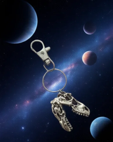 Dinosaur Skull Keychain Tyrannosaurus Rex Cyberpunk Goth Animal Teeth Skeleton Cranium Gothic Jewelry