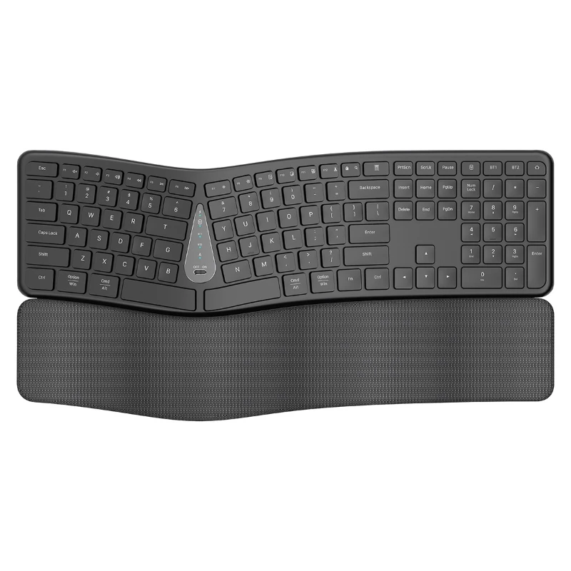 

Ttustol ergonomic keyboard with curved design and wrist rest suitable for home and office programming
